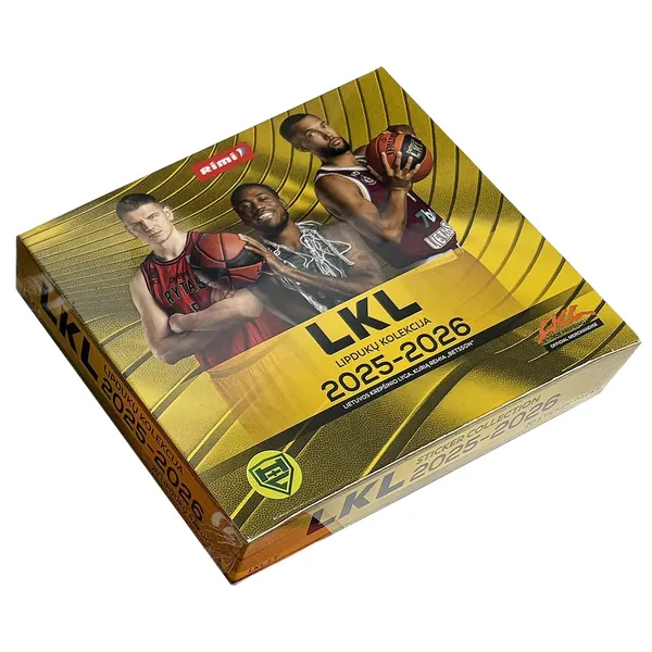 LKL/RIMI 2025-2026 lipdukai, 1 dėžutė (20 pakelių * 6 lipdukai)