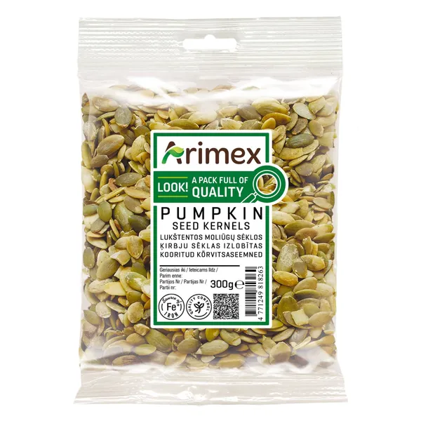 Lobītas ķirbju sēklas ARIMEX 300g