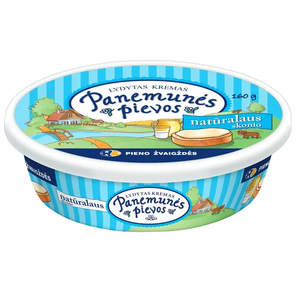 Lydytas kremas PANEMUNĖS PIEVOS natūralaus skonio, 22% rieb., 160 g