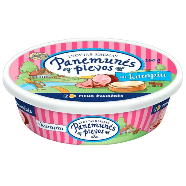 Lydytas kremas PANEMUNĖS PIEVOS su kumpiu, 22% rieb., 160 g