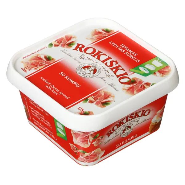 Tepamas lydytas sūrelis su kumpiu ROKIŠKIO 23 % rieb., 175 g