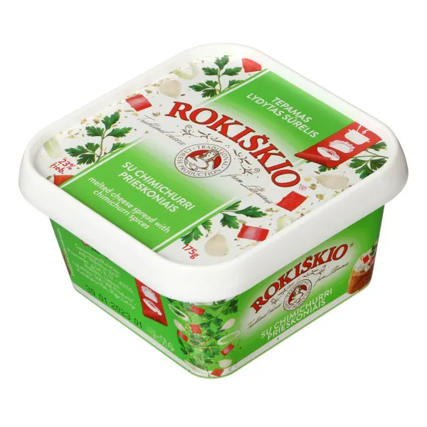 Tepamas lydytas sūrelis su čimčiuri prieskoniais ROKIŠKIO, 23 % rieb., 175 g