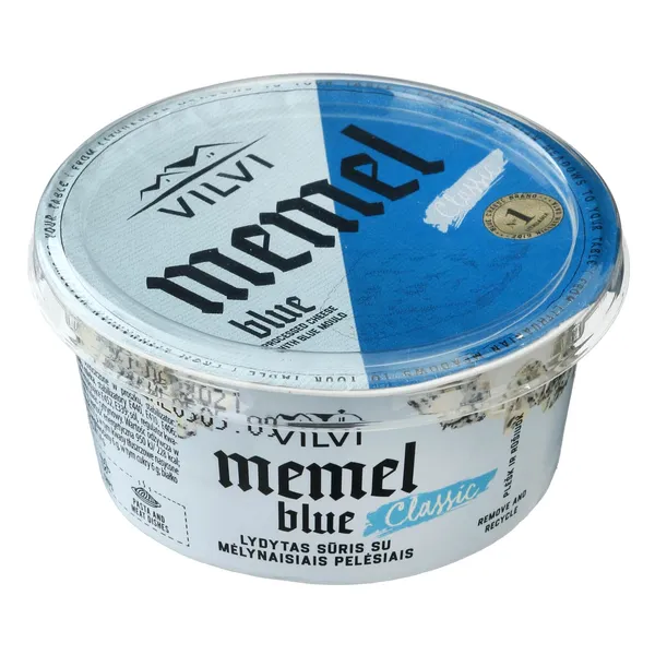 Lydytas sūris su mėlynuoju pelėsiu VILVI MEMEL BLUE, 40 % riebumo, 140 g