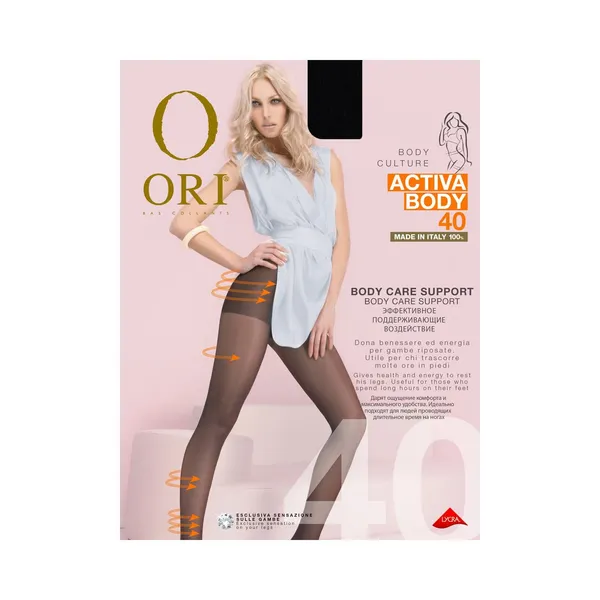 Motėriškos pėdkelnės ORI ATTIVA BODY 40d NERO 2