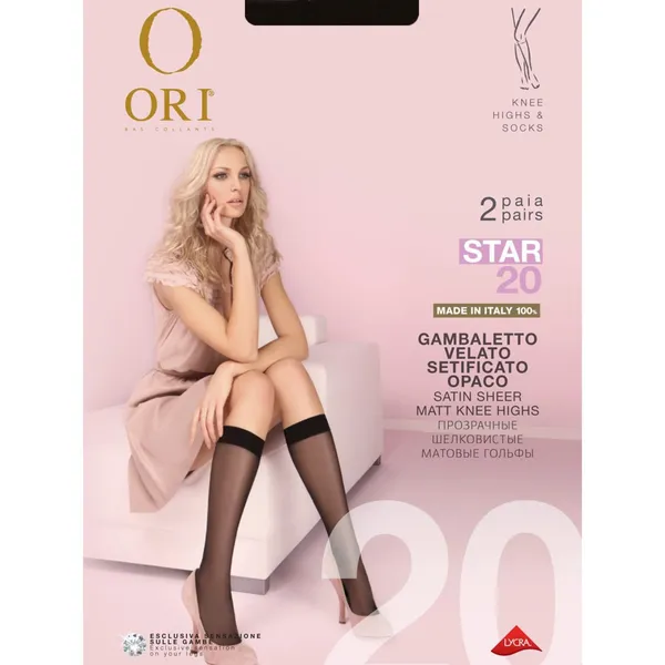 Motėriškos puskojinės ORI STAR 20d NERO