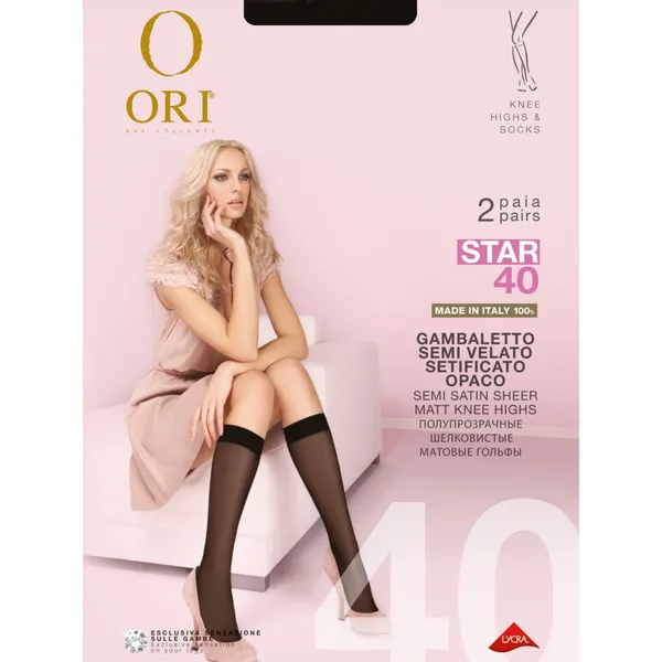 Motėriškos puskojinės ORI STAR 40d NERO