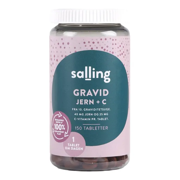 Maisto papildas nėščiosioms geležis ir vitaminas C SALLING, 150 kapsulių
