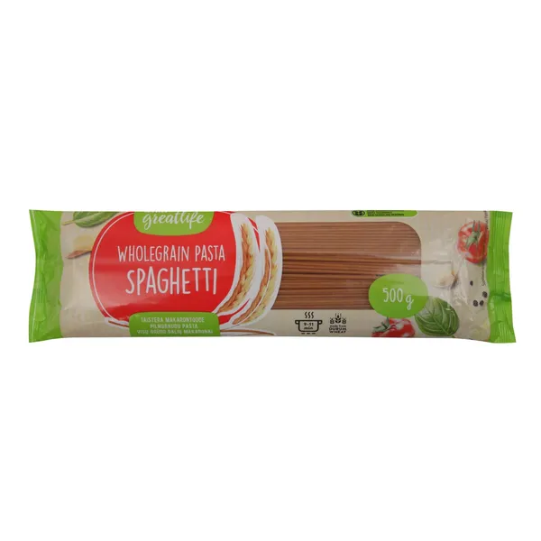 Pilno grūdo makaronai RIMI GOODLIFE SPAGHETTI, 500 g