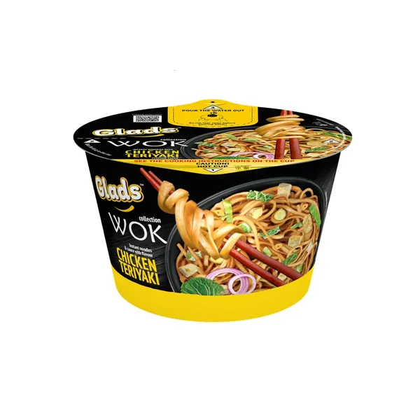 Greitai paruošiami makaronai WOK su vištienos Teriyaki padažu, su saldikliu, 95 g
