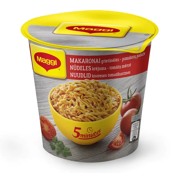 Makaronai grietinėlės ir pomidorų padaže MAGGI 5MINUTES, 62 g