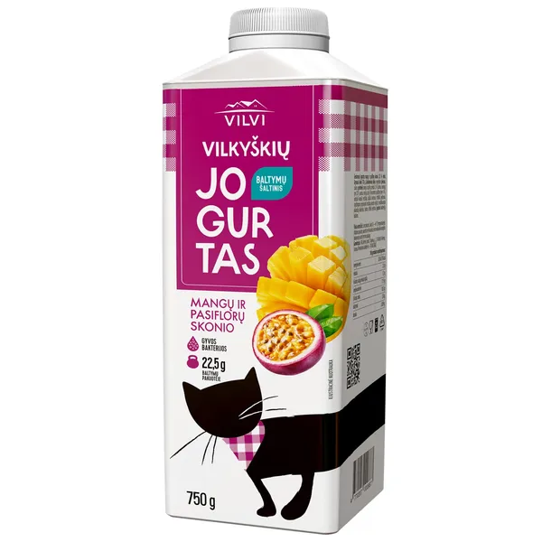 Jogurtas VILVI, mangų ir pasiflorų skonio, 2 % rieb., 750 g