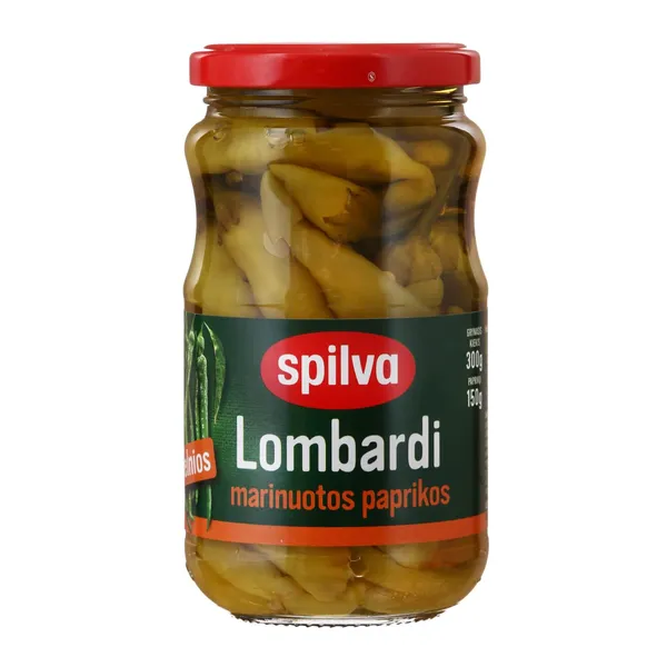 Marinuoti švelnūs LOMBARDIJOS pipirai SPILVA, 300 g / 150 g