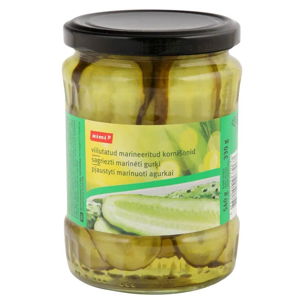 Marinēti gurķi Rimi sagriezti 540g/330