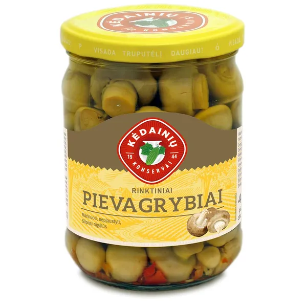 Marinuoti pievagrybiai RINKTINIAI KĖDAINIŲ KONSERVŲ FABRIKAS, 480 g / 255 g
