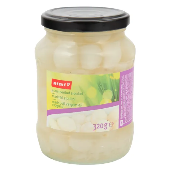 Marinuoti valgomieji svogūnai RIMI, 320 g / 190 g
