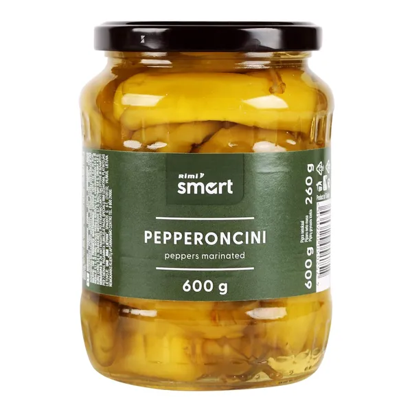 Marinuoti PEPPERONCINI pipirai RIMI SMART, 600 g / 260 g