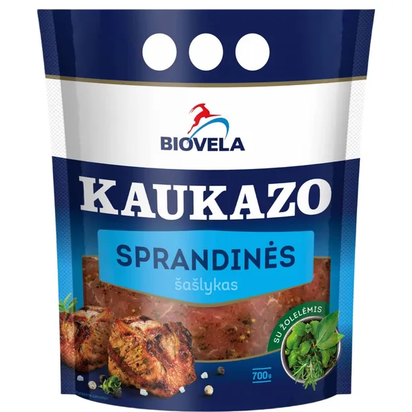 Marinuotas KAUKAZO kiaulienos sprandinės šašlykas BIOVELA, 700 g