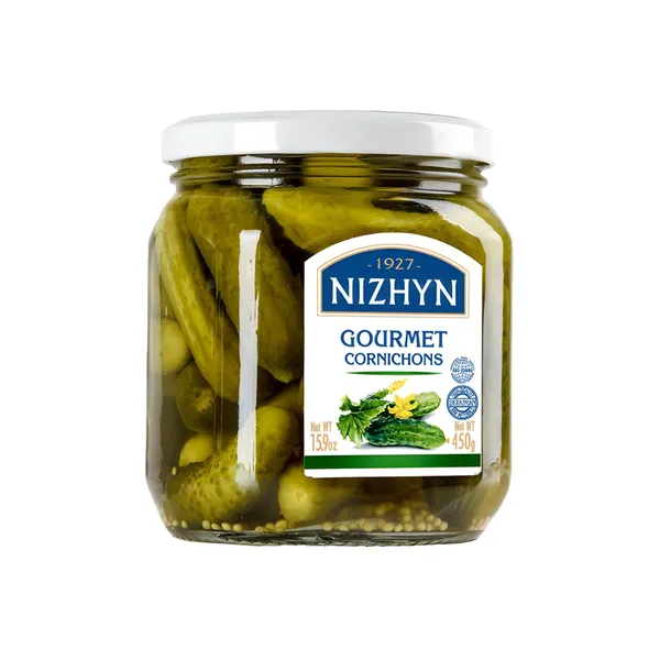 Marinēti gurķi Nizhyn kornišoni 450g/240g