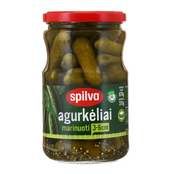 Marinuoti agurkėliai SPILVA, 670 g