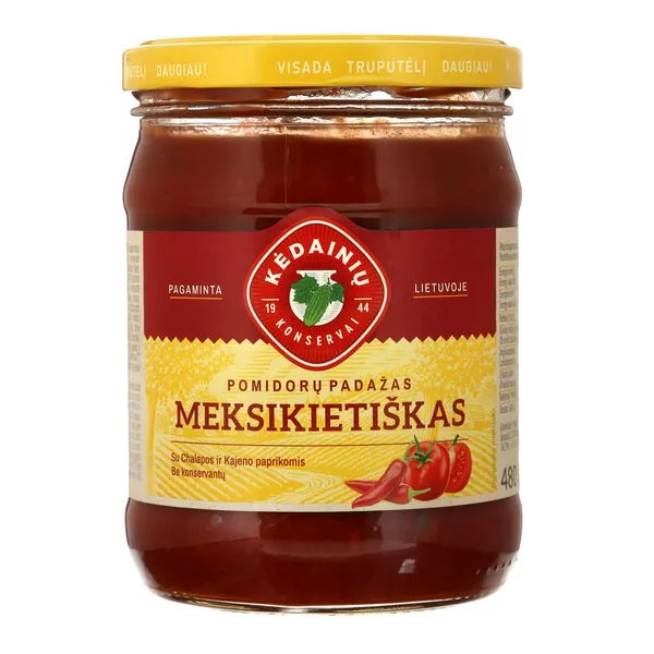 Meksikietiškas padažas su chalapos paprikomis KĖDAINIŲ KONSERVAI, 480 g
