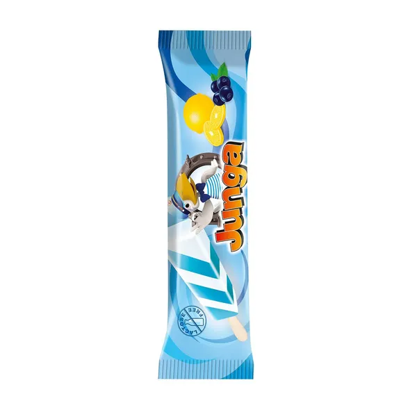 Mėlynių ir citrinų skonio valgomieji ledai JUNGA, 75 ml / 75 g