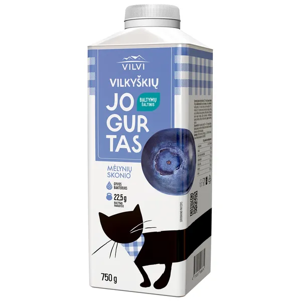 Mėlynių skonio jogurtas VILVI, 2 % rieb., 750 g