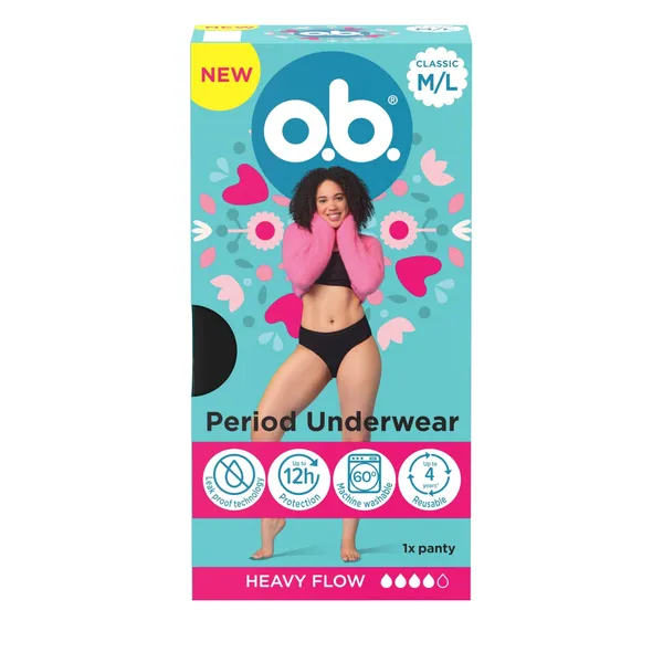Menstruacinės kelnaitės O.B., M/L dydis, 1 vnt