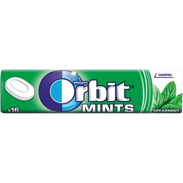 Becukriai mėtų skonio ledinukai su saldikliais ORBIT, 16 vnt, 28 g