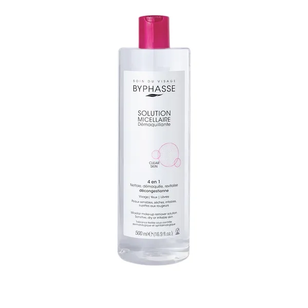 Micelinis vanduo BYPHASSE 4 IN 1, sausai, jautriai arba dirgliai odai, 500 ml