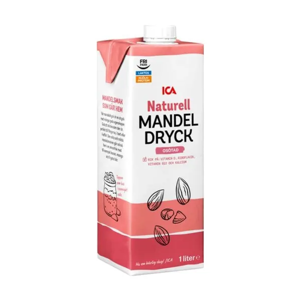 Migdolų gėrimas be priedų ICA, 1 l