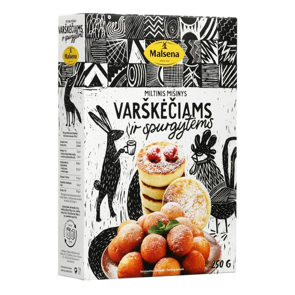 Miltų mišinys varškėčiams ir spurgoms MALSENA, 250 g