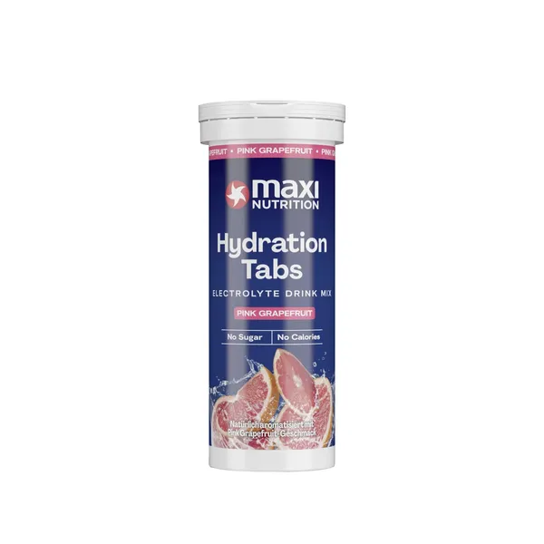 Šnypščios tabletės, skirta mineralų turinčiam gėrimui ruošti, rožinio greipfruto skonio MAXI NUTRITION, su saldikliu, 40 g