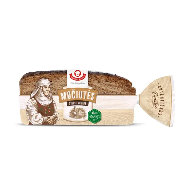 MOČIUTĖS šviesi ruginė duona AUTENTIŠKOS, 450 g