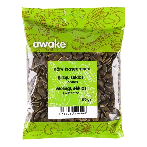 Lobītas ķirbju sēklas Awake, 150g