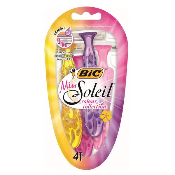 Vienkartiniai skustuvai moterims BIC MISS SOLEIL COLOUR, 4 vnt.