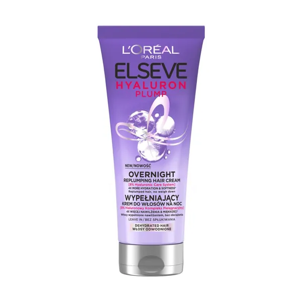 Naktinis plaukų kremas ELSEVE HYALURON PLUMP, 200 ml