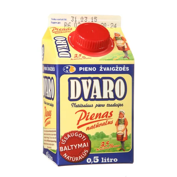 Natūralus DVARO pienas, 3,5 % rieb., 0,5 l