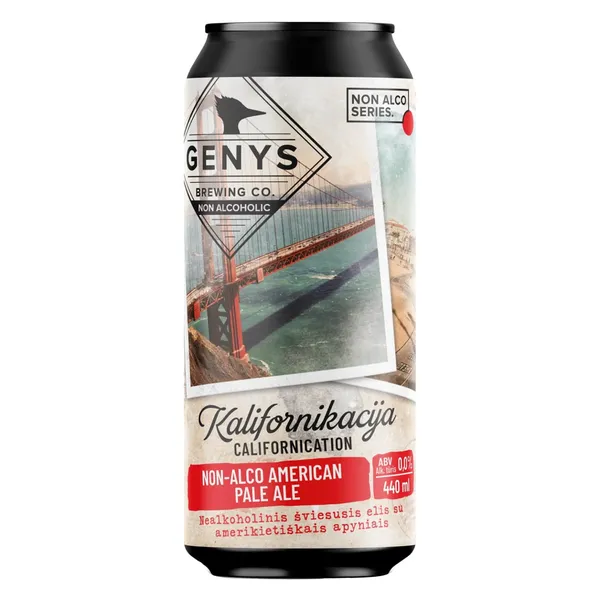 Nealkoholinis alus GENYS KALIFORNIKACIJA, 0,44 l