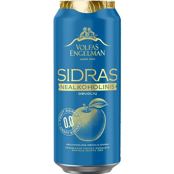 Nealkoholinis obuolių sidras VOLFAS ENGELMAN, 0,5 l