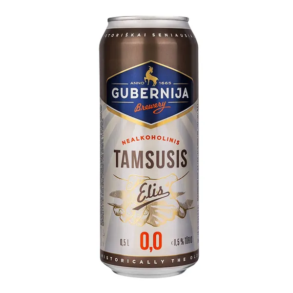 Nealkoholinis alus GUBERNIJA NAKED BROWN ALE 0 %, 0,5 l