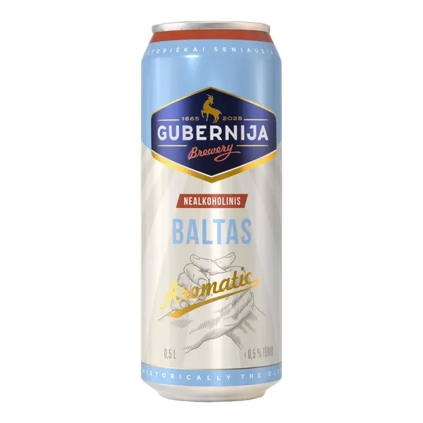 Nealkoholinis aromatizuotas alus GUBERNIJA BALTAS, 0,5 l