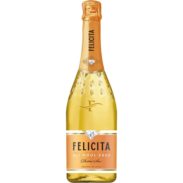 Nealkoholinis pusiau sausas putojantis vynas FELICITA DEMI SEC, 0,75 l