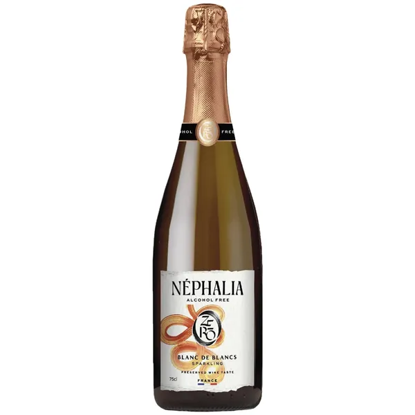 Nealkoholinis sausas baltasis gazuotas putojantis vynas NEPHALIA BLANC DE BLANCS SPARKLING, 0,75 l