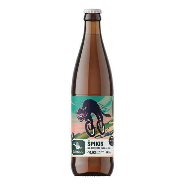 Nealkoholinis šviesusis alus ŠPIKIS, 0,5 %, 0,5 l