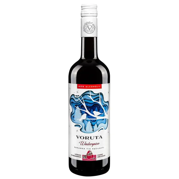Nealkoholinis raudonasis saldus vyšnių vynas VORUTA WINTERSPICE, 0,75 l