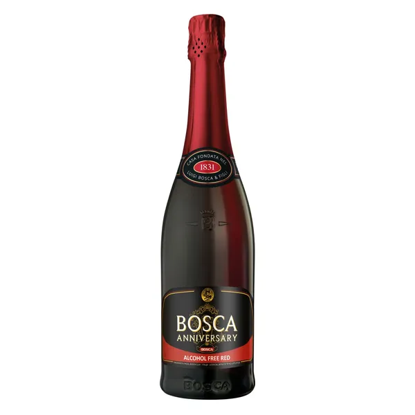 Nealkoholinis gazuotas aromatizuotas raudonasis pusiau saldus putojantis vynas BOSCA ANNIVERSARY, 0,75 l