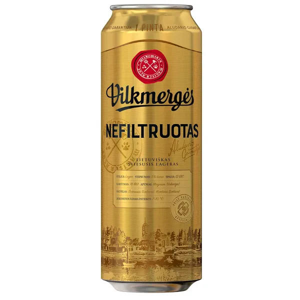 Nefiltruotas alus VILKMERGĖS PREMIUM, 5 %, 0,568 l