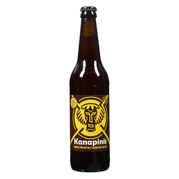 Nefiltruotas tamsusis alus KANAPINIS, 5,3 %, 0,5 l