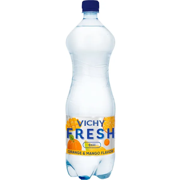 Negazuotas apelsinų ir mangų skonio vanduo VICHY FRESH ORANGE & MANGO, 1,5 l