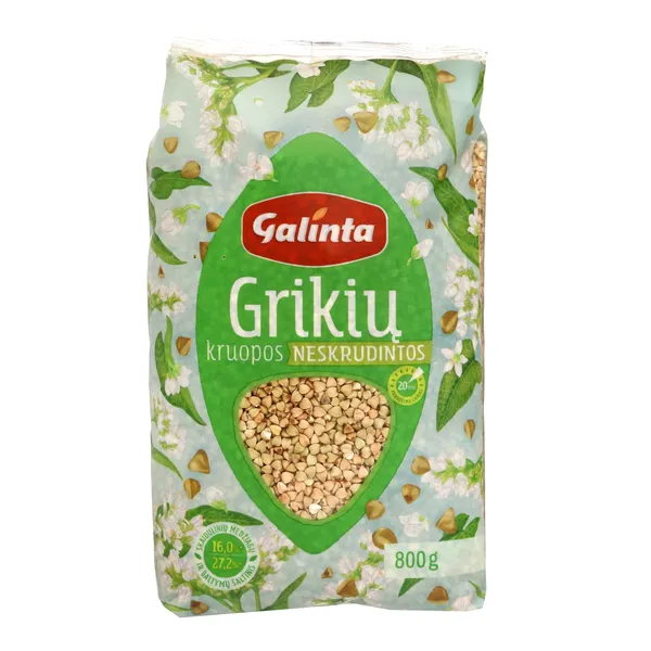 Grikių kruopos GALINTA (neskrudintos), 800 g